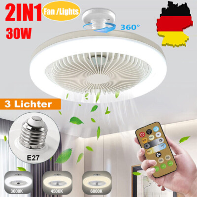 LED Deckenventilator Ventilator Lüfter Deckenlampe Beleuchtung mit Fernbedienung