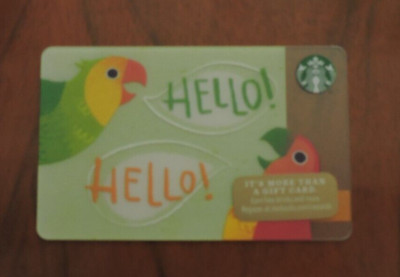 STARBUCKS USA 2014 HELLO PAPAGEIEN GESCHENKKARTE 6103. SAMMLERSTÜCK OHNE WERT