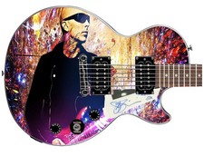 Joe Satriani Signed Gibson Epiphone Les Paul Photo Graphics Guitar ACOA