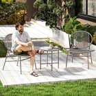 Outsunny Wicker Patio Furniture Bistro Set with Acapulco Chairs, Light Grey