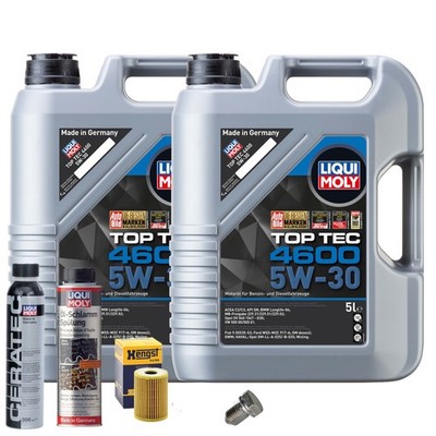 Motoröl 5W30 LIQUI MOLY 10L+HENGST Ölfilter+Spülung+Cera Tec+Ölablassschraube