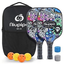 Niupipo Carbon Fiber Pickleball Paddle Set of 2 USAPA Approved Tournament - MX35