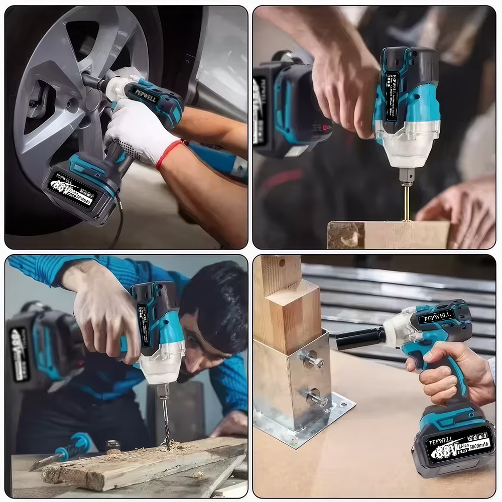 Cordless Impact Wrench 1/2" 700Nm High Torque Brushless Drill W/ Li-ion Battery