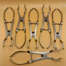 LOT of 6 Hu-Friedy RDF Rubber Dam Clamp Forceps Dental Endodontic Instruments
