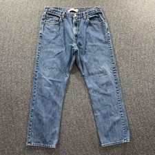 Levis 505 Jeans Mens 36x30 Blue Regular Fit Denim Zip Fly Classic Straight Leg