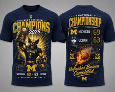 HOT Michigan Wolverines 2026 National Champions 69-63 Victory Basketball T-Shirt