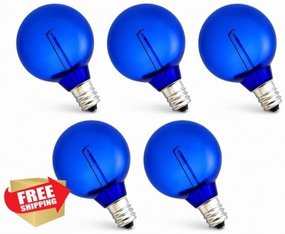 VENUSOP G40 Blue LED Replacement Bulbs E12 5 Pack