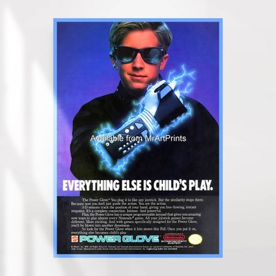 Power Glove Poster Nintendo NES Promo Art A4 A3 A2 A1 Extra Large XL