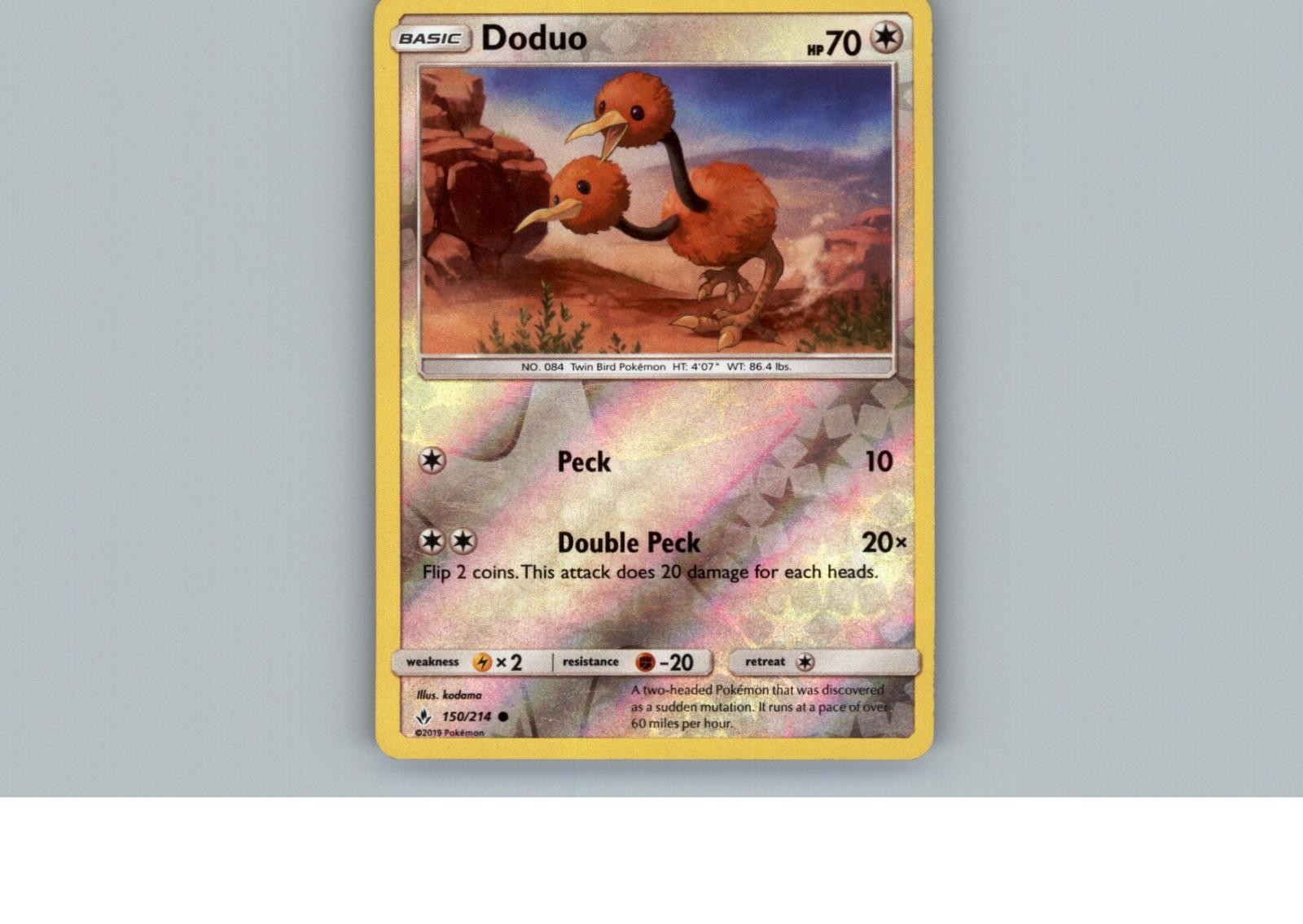 Doduo 150/214 Common Unbroken Bonds Pokemon Reverse Holo Near Mint