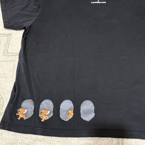 BAPE x Tom and Jerry Footprints Herren L Tee Kurzarm Schwarz Japanisch - Bild 7 von 8