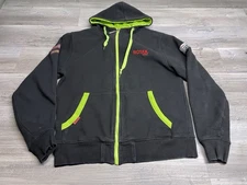 Snowmobile Rotax Racing Karting Full Zip Up Hoodie Mojo Black Mens Size Medium