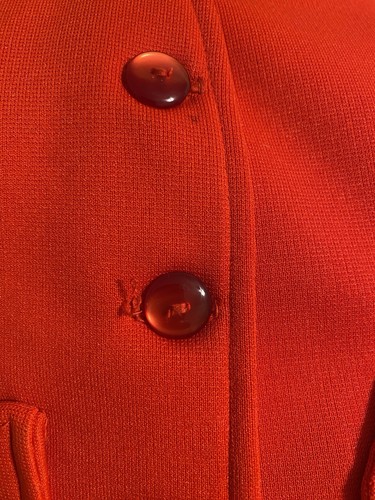 Vintage 70s Retro Orange Pants Vest Suit Dotted Swiss Shirt Matching Set Sz XS - Picture 8 of 20