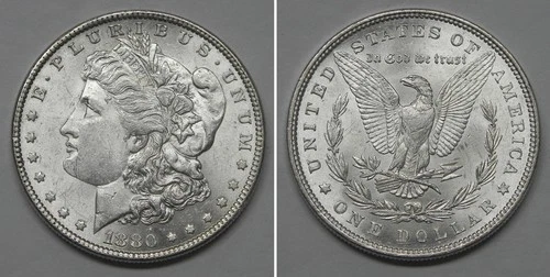 X7532 1880 Morgan Dollar, Choice BU
