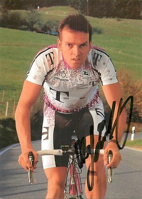 Olaf Ludwig autograph card team Deutsche Telekom cycling 1995