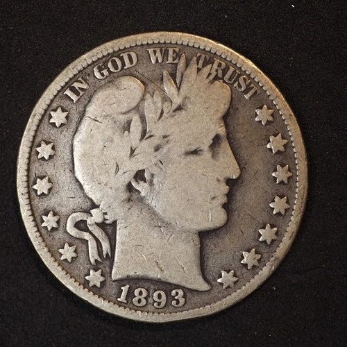 1893 **P** BARBER SILVER HALF DOLLAR ***NICE COIN!***  FREE SHIPPING! C1873