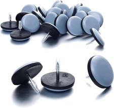 1" Nail on Furniture Sliders (24 Pack) - Heavy Duty PTFE (Teflon) Chair Slide...