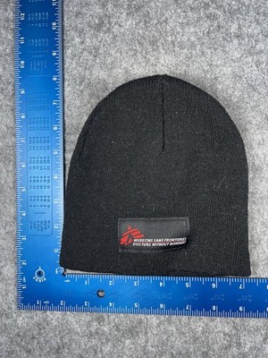 Medecins Sans Frontieres Hat Beanie Mens One Size Black Knit Winter Warm Logo