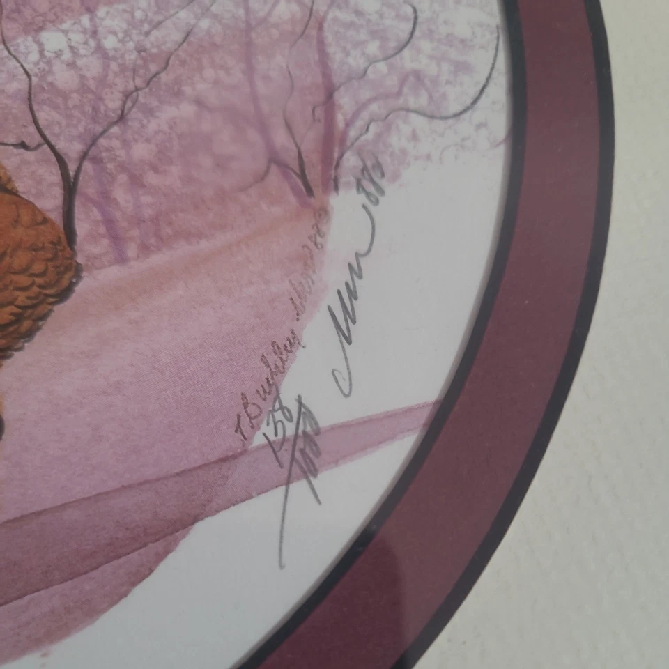 Lápiz estampado ganso numerado 138/1000 y firmado por P. Buckley Moss 1988 enmarcado.  Foto 4 de 4