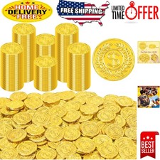 120 Gold-Plated Play Coins - Ideal for Pirate Themes  Educational Rewards