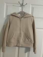 OshKosh B'gosh Girls Beige Fleece Lined Full Zip Hooded Hoodie Size 6/6X