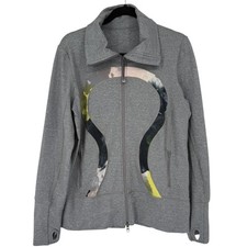 Lululemon Women's In Stride Jacket Full Zip Heathered Gray Size 12 Activewear