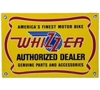 VINTAGE WHIZZER MOTOR BIKE PORCELAIN SIGN AUTHORIZED DEALER SERVICE PARTS GAS