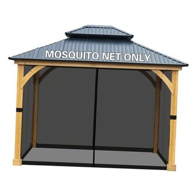 10' x 12' Gazebo Universal Netting Screen Replacement, 4-Panel Screen Walls