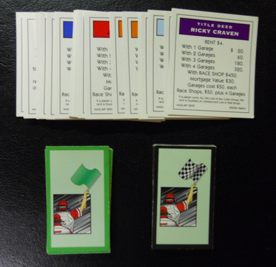 2002 Monopoly Nascar Edition Property-Chance-Community Chest Cards-All