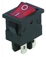 Mini Wippschalter, Wippenschalter Rote Wippe, Ein/Aus, 230V 6A, S44S