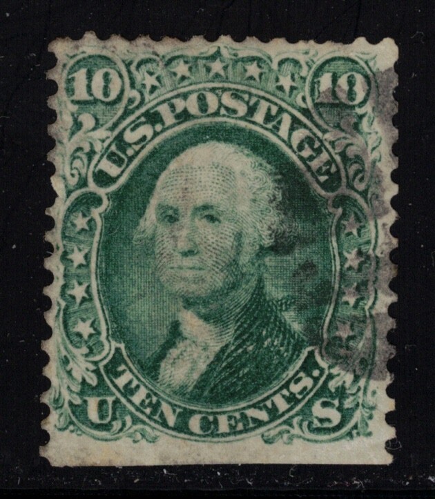 US Stamp Scott # 68 Green Ten Cent Washington - Used