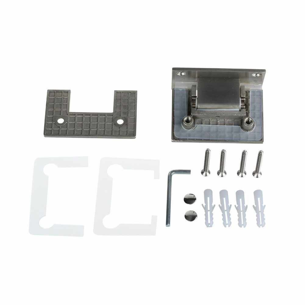 Pivot Shower Door Hinge Frameless Wall-to-Glass 90 Degree Brushed Nickel Finish