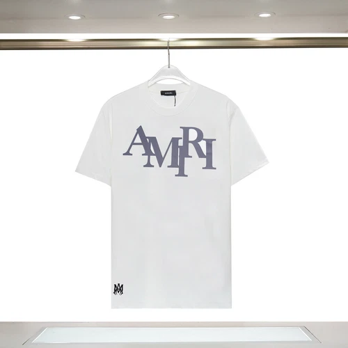 Amiris Reflective Letter Printing Pure Cotton Double Yarn Short-sleeved T-shirt - Picture 4 of 23