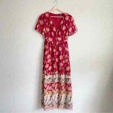 Madewell Dress Women’s 00 Tulip-Sleeve Maxi Dress in Tall Sunflowers Faux Wrap