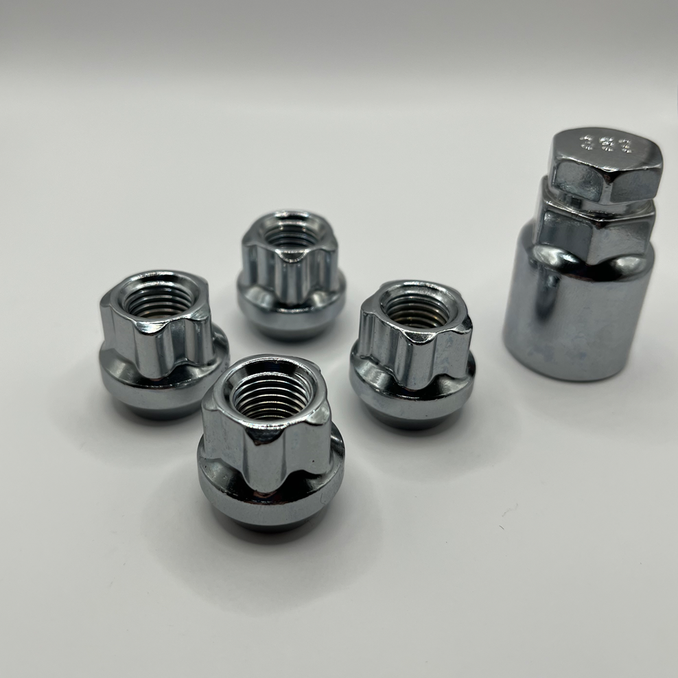 Locking Wheel Nuts M12x1.5 – Open End, Zinc Plated, Fits Ford C-MAX All Models