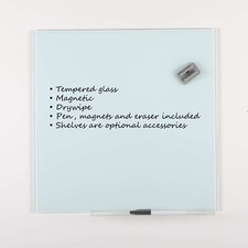 Tempered Glass Dry Erase Write On Board Set White with Whiteboard Marker