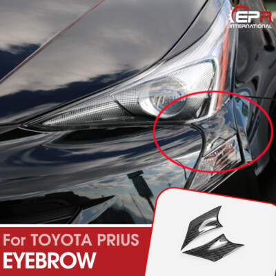 For 15-18 ZVW50 Prius VRT Type Carbon Glossy Headlight Eyebrow (Pre-facelift)