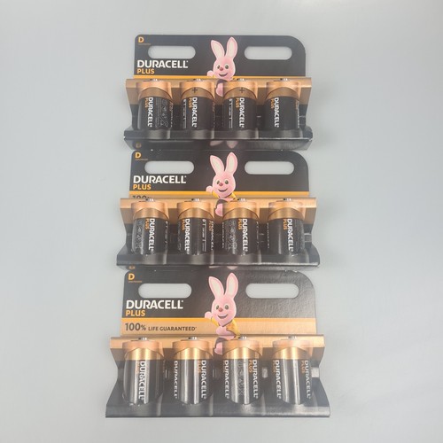3 PACK! Duracell D Cell Batteries Size Plus Power Alkaline x 4 LR20