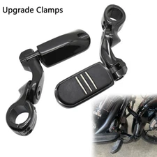 Black Classic Style 1.25" Highway Bar Footpegs For Harley Street Glide FLHX 2024