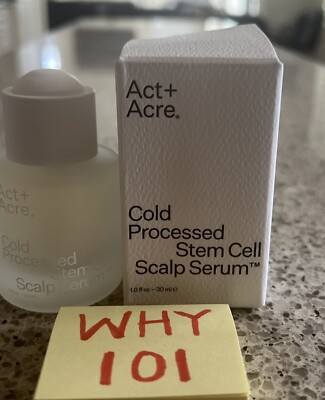 ACT + ACRE Cold Processed Stem Celm SCALP SERUM 1oz/30mL MINI SZ SEALED BOX $55