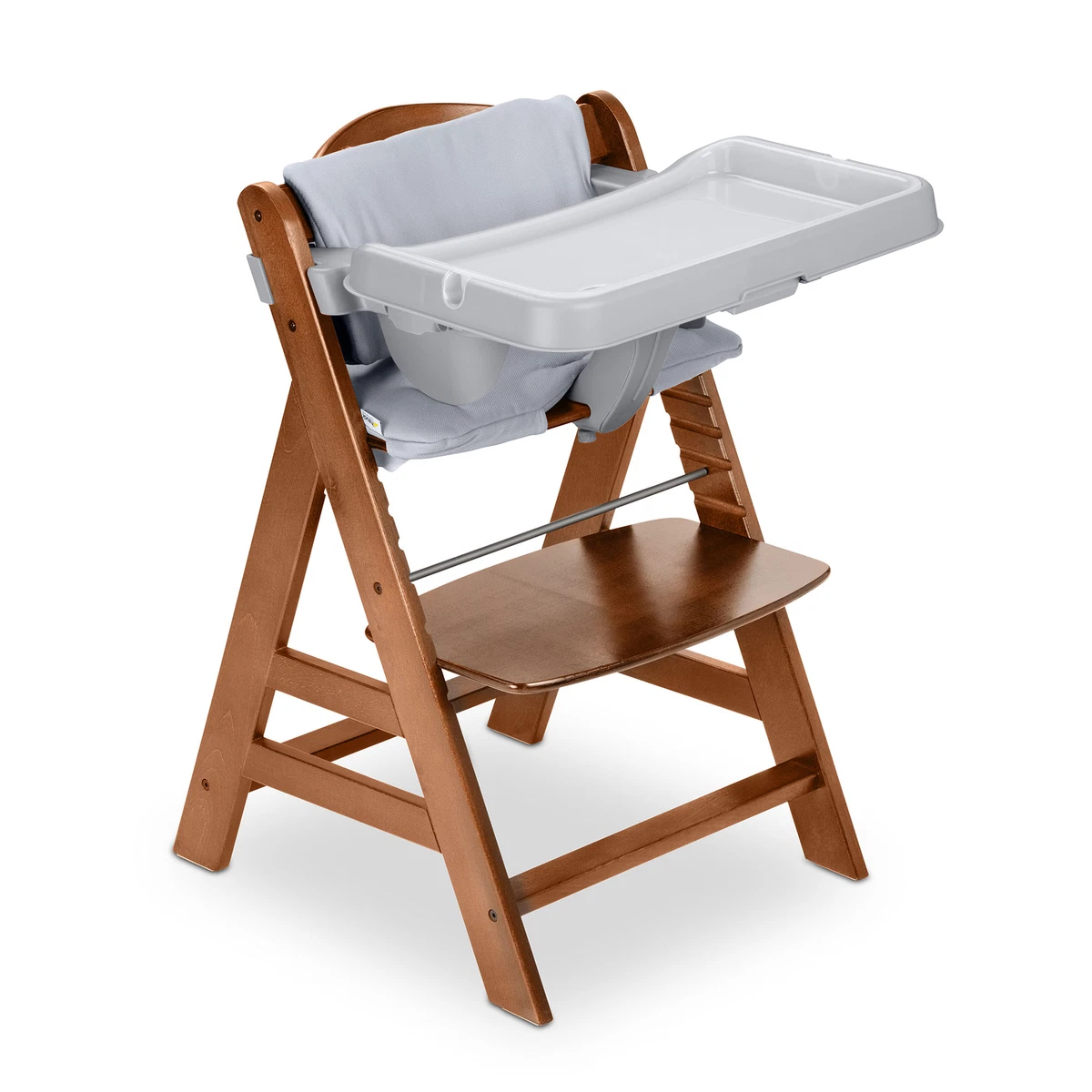 hauck AlphaPlus Grow Along Walnut Wooden High Chair Tray Deluxe