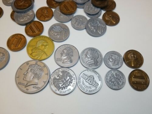 Hand2Mind 51 Plastic Coins Pretend Play Money for Math & Money Practice LN 