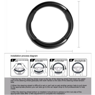 Quality Leather 15'' Carbon Fiber Style Car Steering Wheel Cover For ALL NISSAN