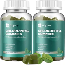 Chlorophyll Gummies for Body Odor Deodorant 2 Pack, Spirulina Chlorella Sugar...