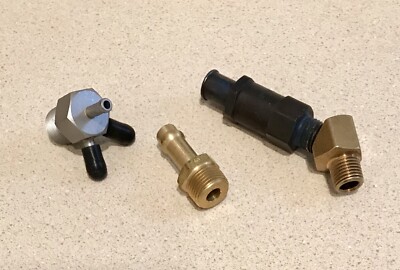 1969 Boss 429 Mustang intake port KKX WH fittings & EV-1 PCV valve. 4 pieces.