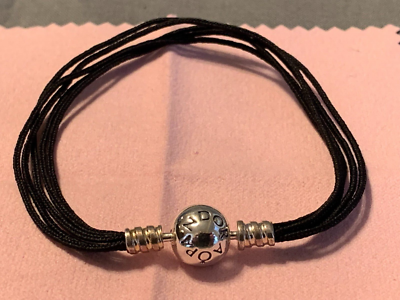 Authentic Pandora Black Multi Strand Cord Bracelet 590715CBK-M NEW