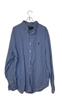 Polo Ralph Lauren Men Shirt Classic Fit Button Down Long Sleeve Cotton Blue XL