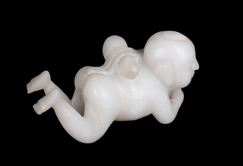 China 20. Jh. Figur -A Chinese White Hardstone Carving Of A Canton Boy - Chinois - Bild 2 von 8