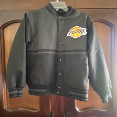 YOUTH Size Large Lakers Black/Grey JH Design Bomber Jacket