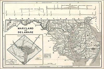 Poster, Many Sizes; Map Of Maryland Delaware Washington D.C. 1842