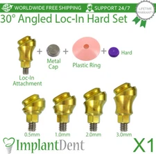 1x Dental Angled 30° Loc-In Hard Set Titanium Attachment Int Hex 2.42mm